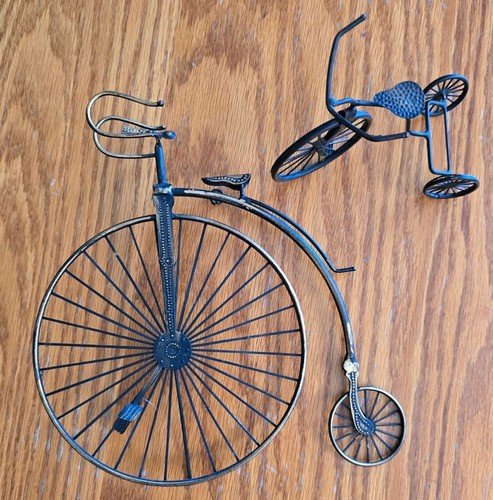 Vintage metal penny farthing - metal,
