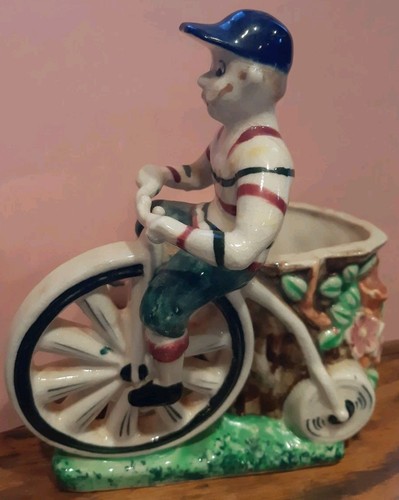 Vtg ceramic planter man - planter, w
