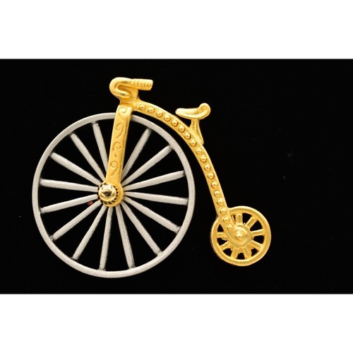 Vintage penny farthing pin - jj,